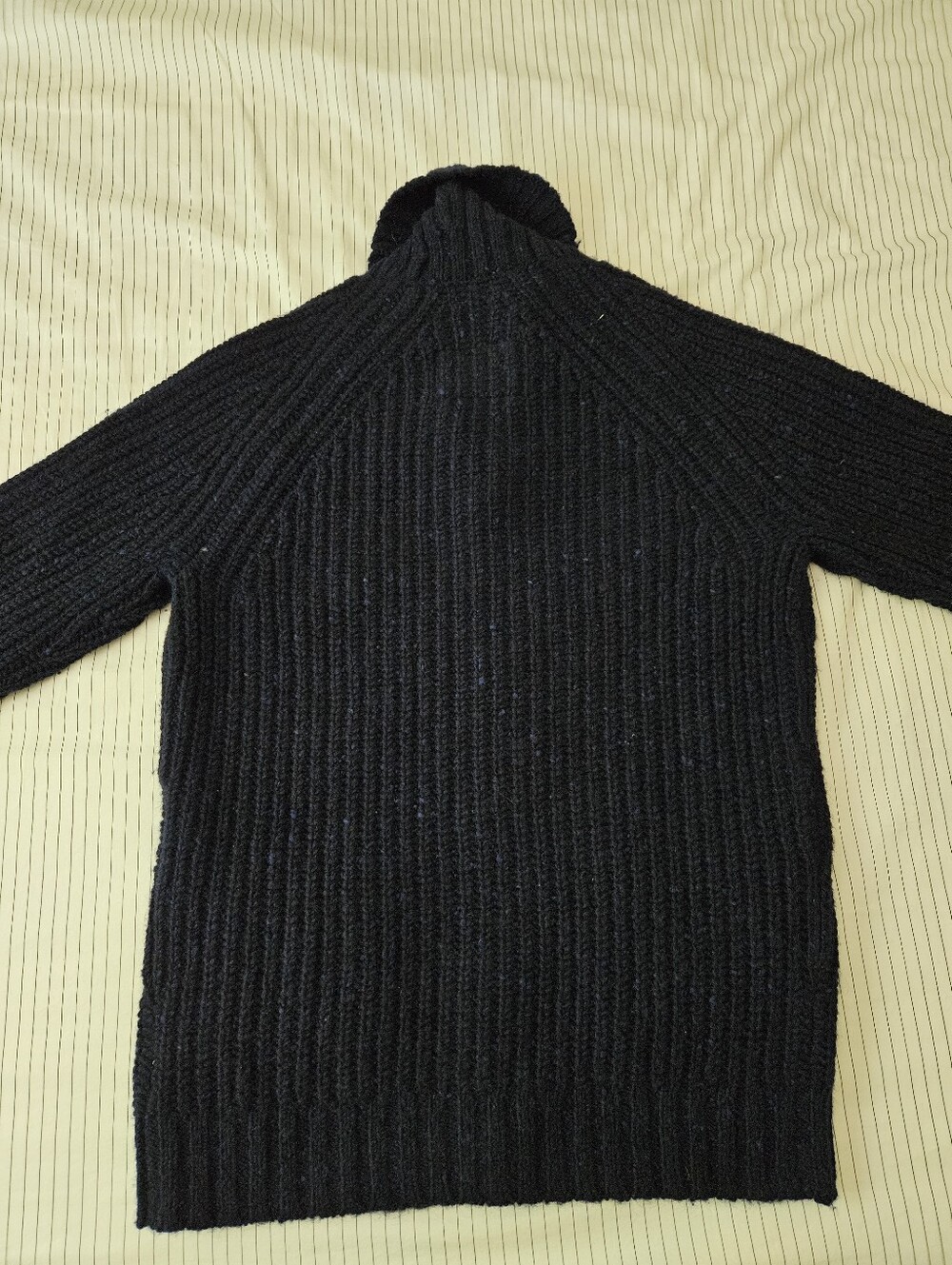 Navy Donegal Wool Shawl Collar Cardigan - Picture 13 of 13